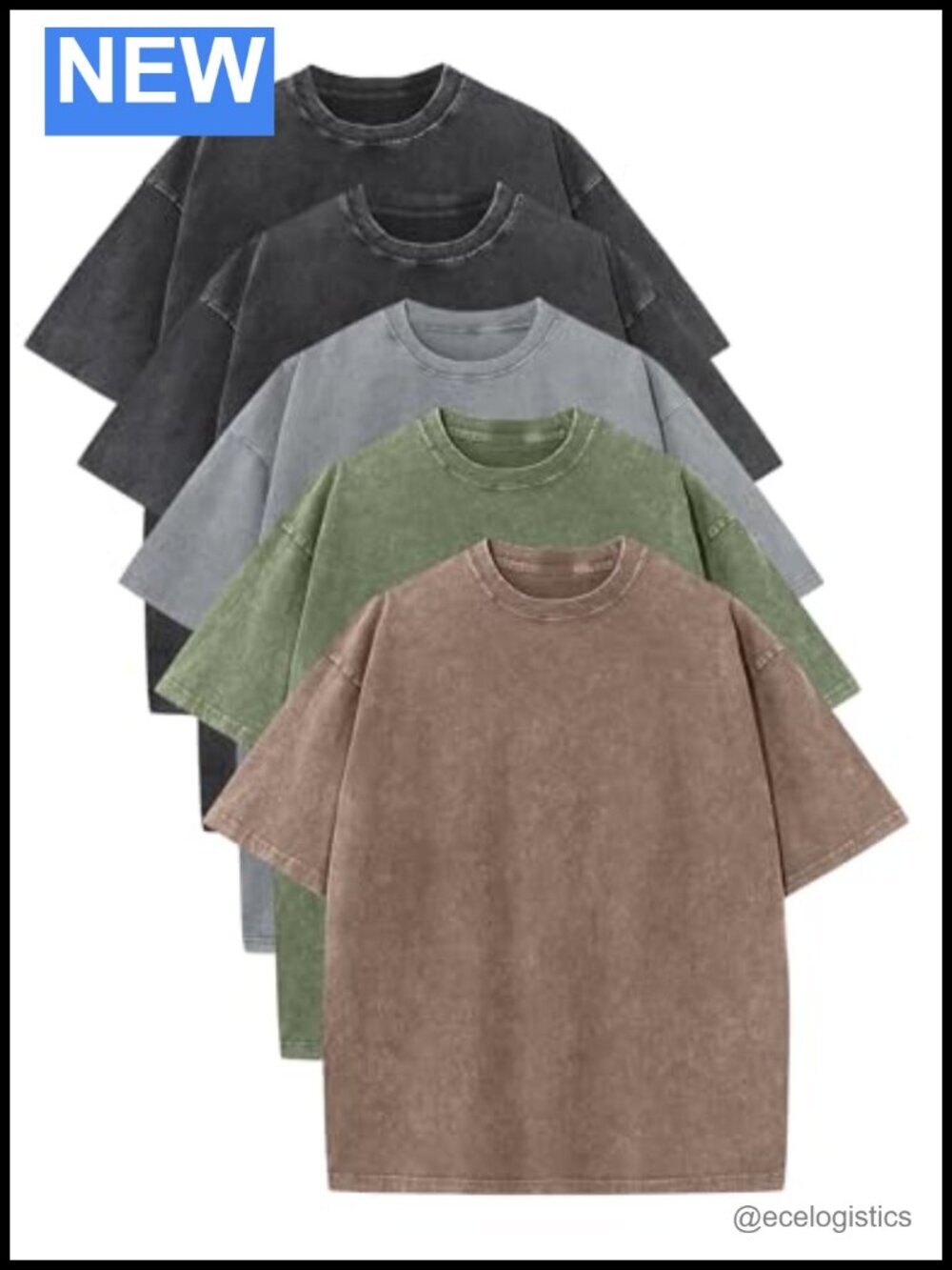 Oversized Acid Wash Cotton T-Shirts Unisex Heavyweight Vintage Tees